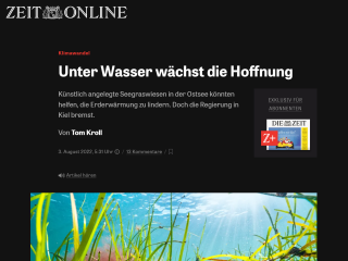Klimawandel: Unter Wasser wächst die Hoffnung