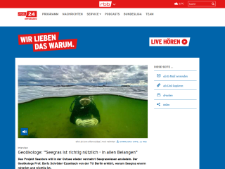 rbb24-Interview: "Seegras ist richtig nützlich - in allen Belangen"