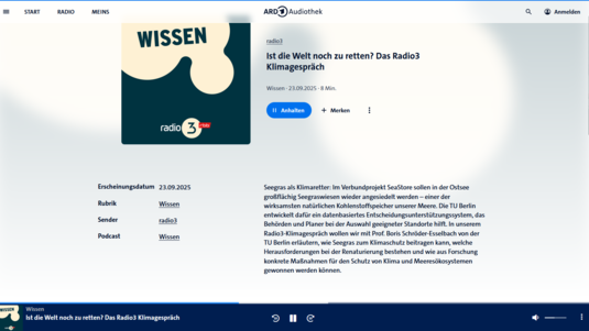 Radio3-Klimagespräch mit Prof. Boris Schröder-Esselbach