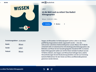 Radio3-Klimagespräch mit Prof. Boris Schröder-Esselbach